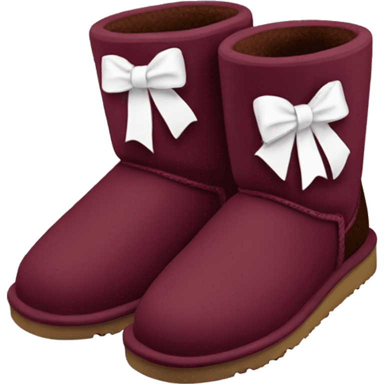 burgundy Ugg boots with white bows emoji