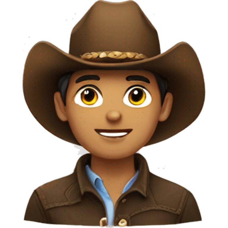 brunnette boy with cowboy hat emoji