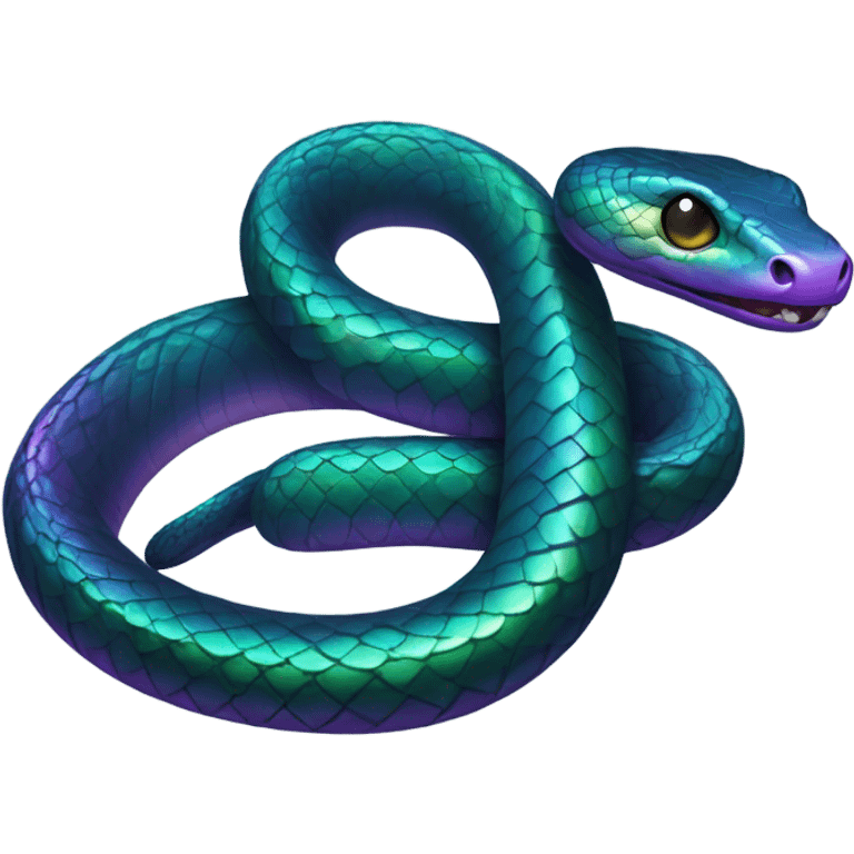 Dark iridescent emoji one snake  emoji