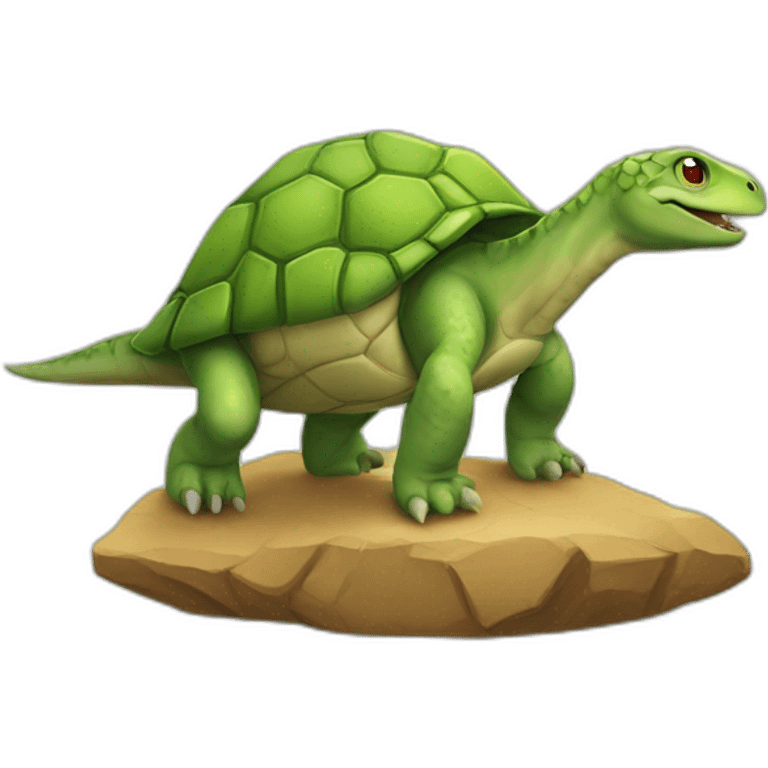 Tortue sur un dinosaure emoji