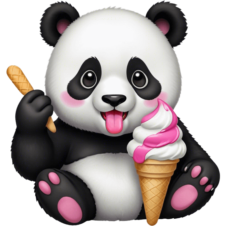 Panda eating ice cream emoji