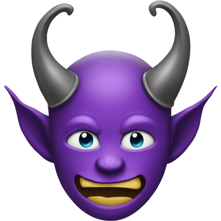 Emoji of purple devil with an halo emoji