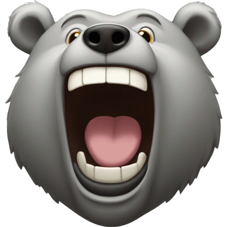 realistic-grey-bear-laughing emoji