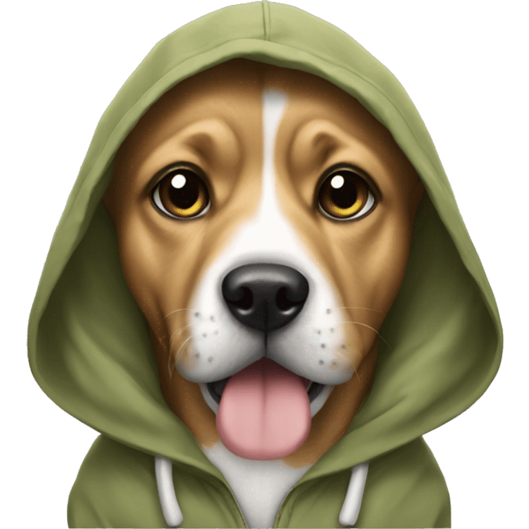 Dog wearing a hoodie emoji