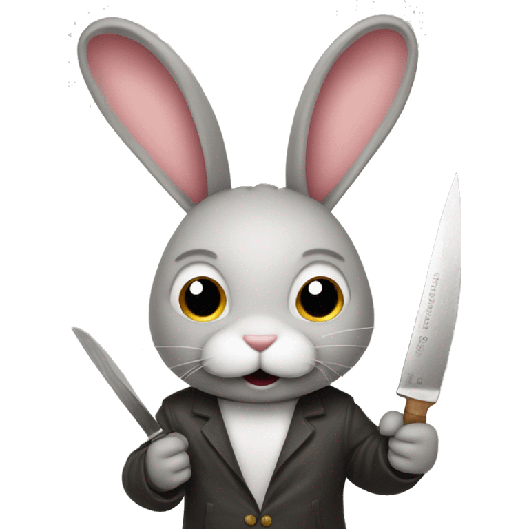 bunny with a knife emoji