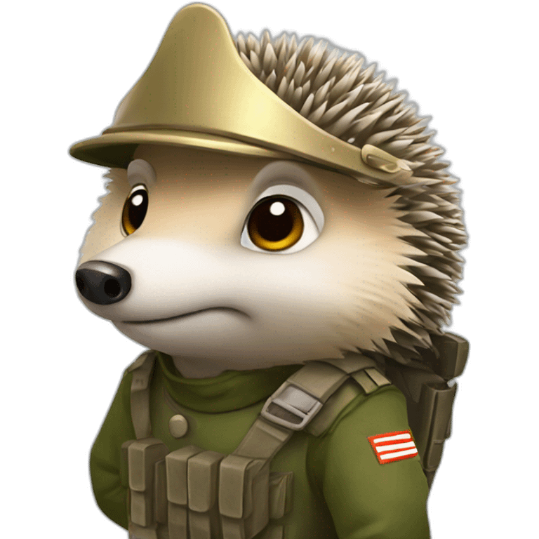 hedgehog as soldier emoji