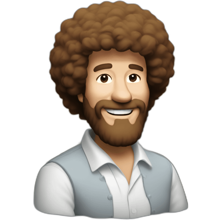 Bob ross painting emoji