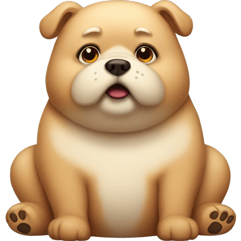 chubby dog bear with a belly emoji