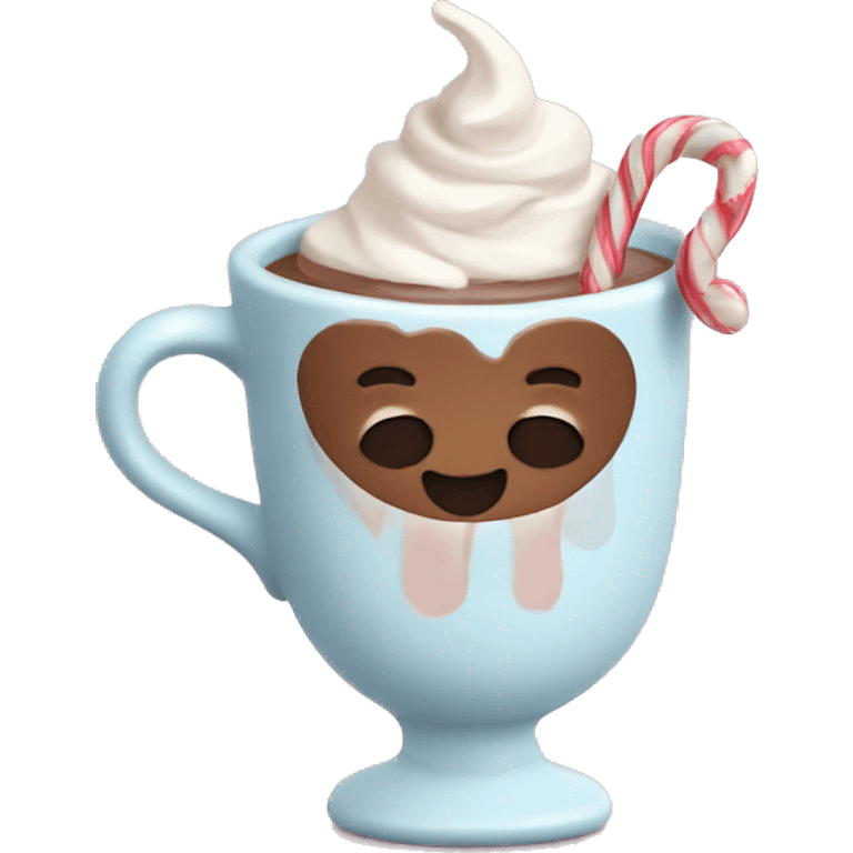 A hot chocolate with a cute Winter Cup in Pastell Tones emoji