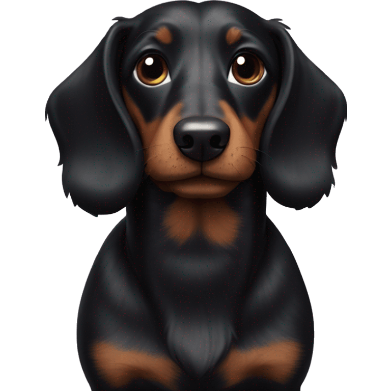 Fluffy black wiener dog emoji