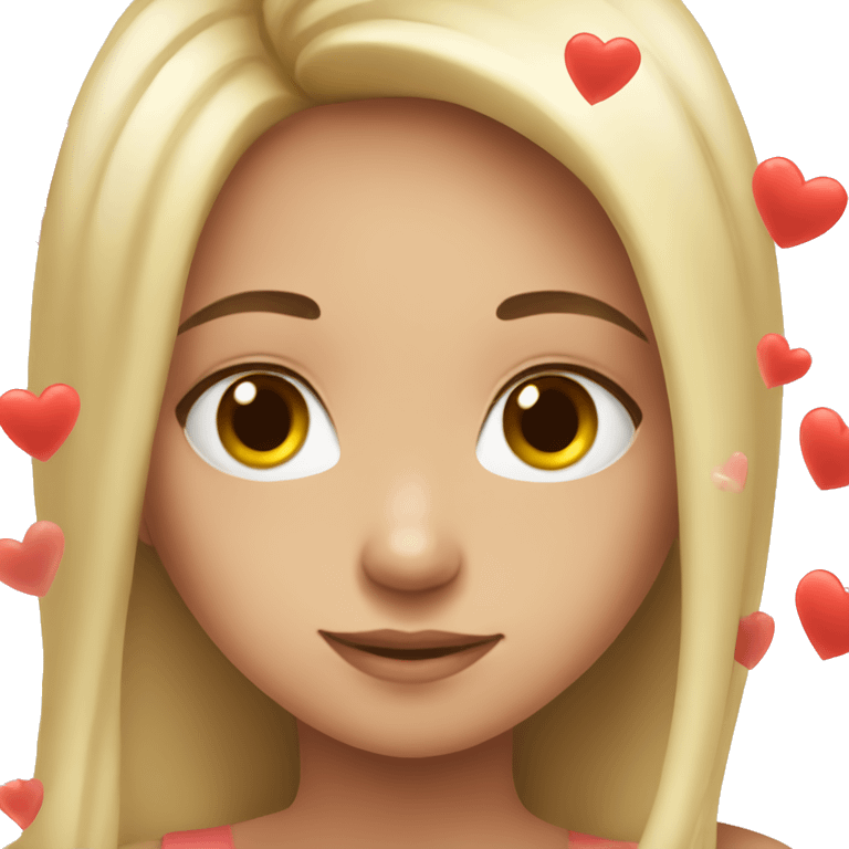 cute girl with hearts  emoji