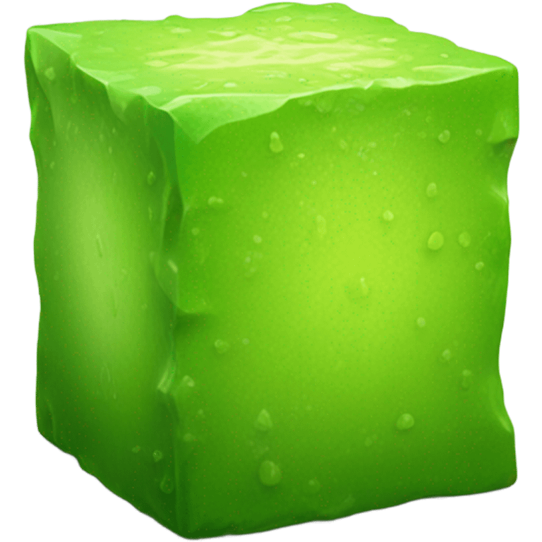 Cube shaped lime emoji