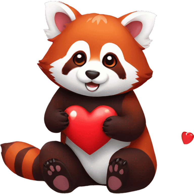 red panda with heart emoji