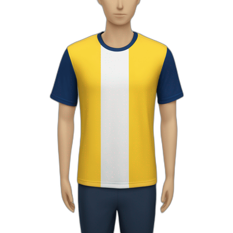 t-shirt sport yellow and dark blue emoji