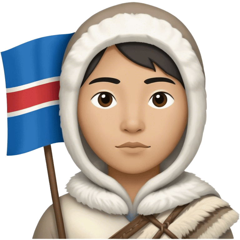 Inuit with a flag emoji