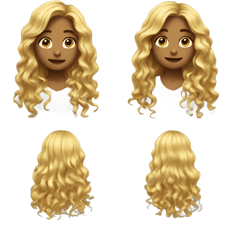 Long wavy hair girl  emoji