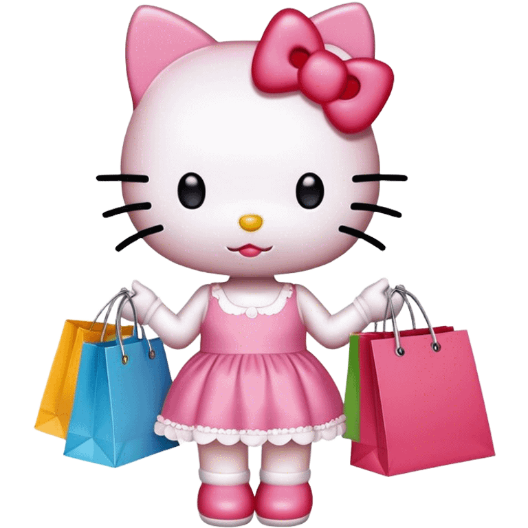 Hello kitty with shopping  emoji