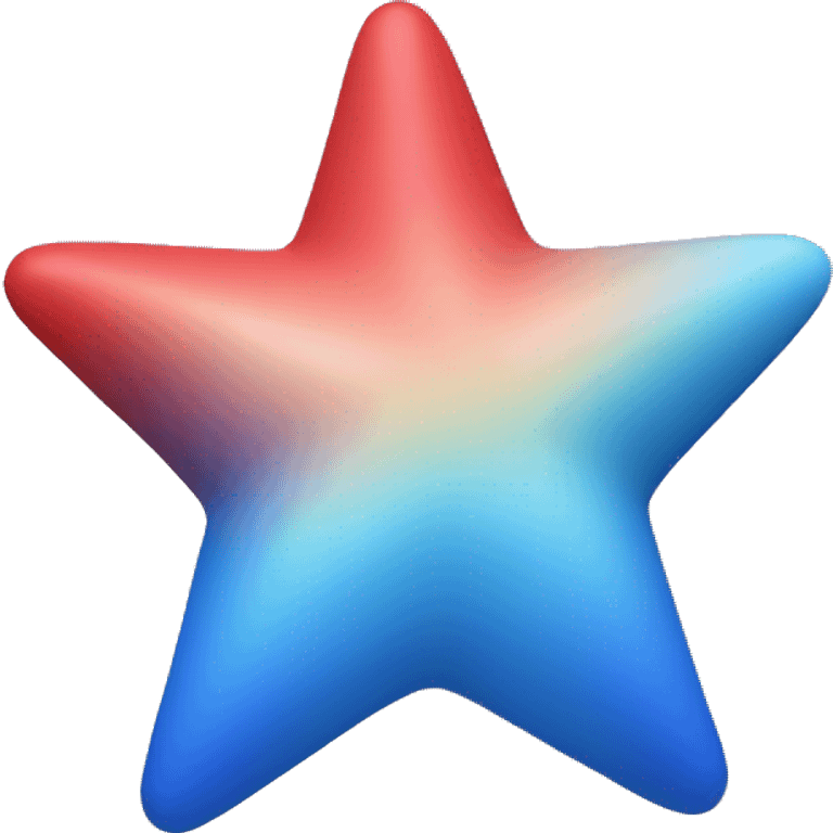 a simple star in 3d with a gradient blue and red emoji