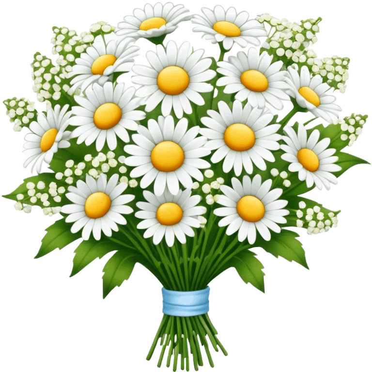 daisy and babies breath bouquet  emoji