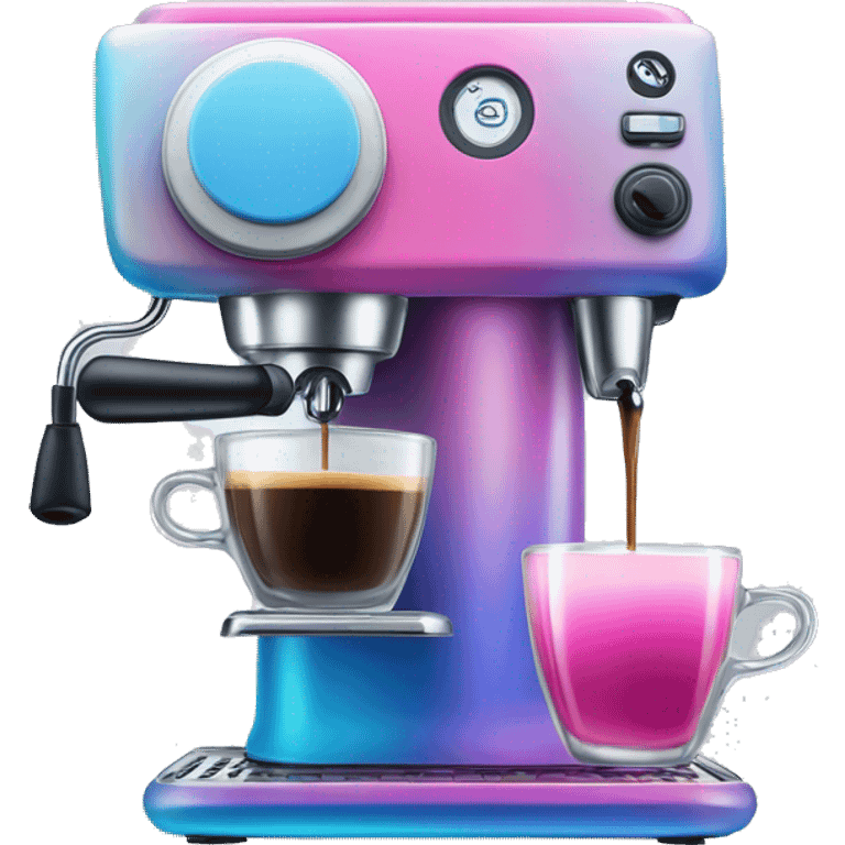 Pink and blue gradient hue espresso machine emoji