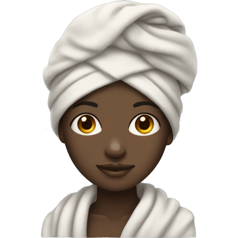 Black girl with a towel on her head  emoji