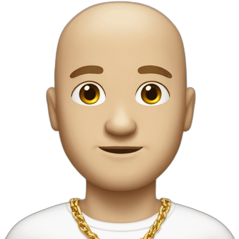 white italian guy with bald head and big gold chain emoji