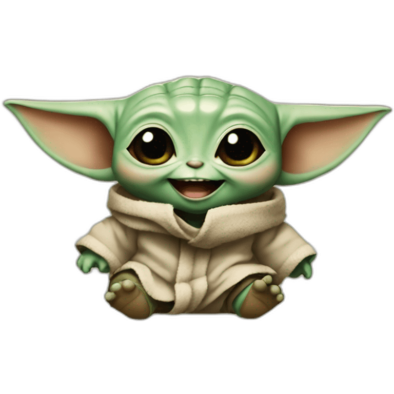 Baby yoda laughing emoji