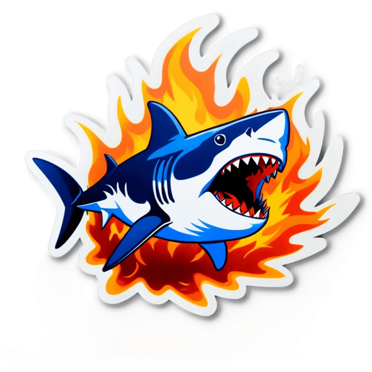 shark exploding on fire emoji