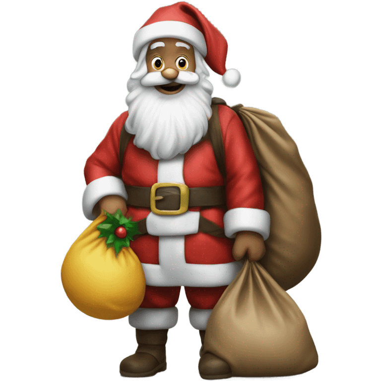 Hyper Realistic Santa holding his sack  emoji