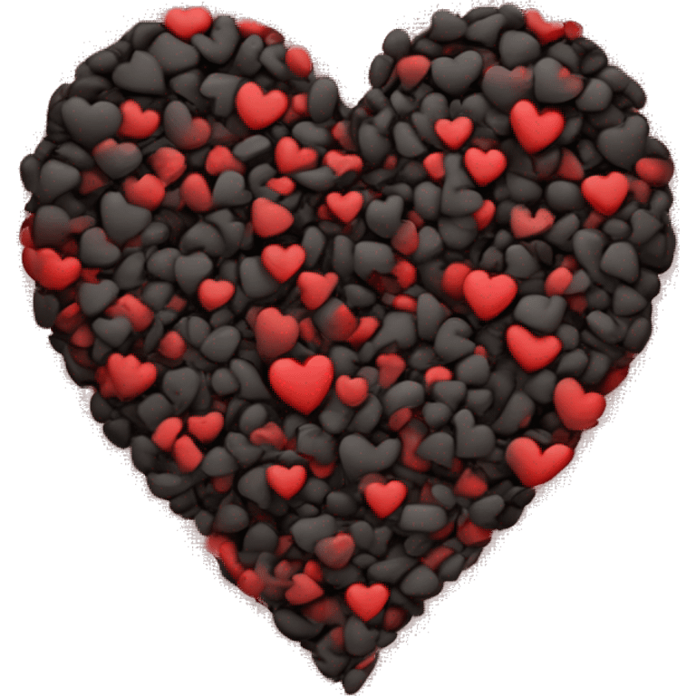 Create a heart emoji that is split right in the middle and it has two colour , left half in black colour and right half in red colour. it should look like the normal black and red emojis cut up in vertical right in the center and merged together. emoji