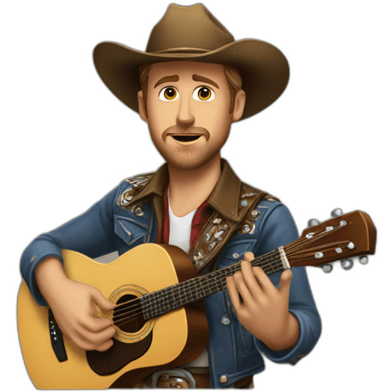 Old ryan gosling playing western guitar emoji