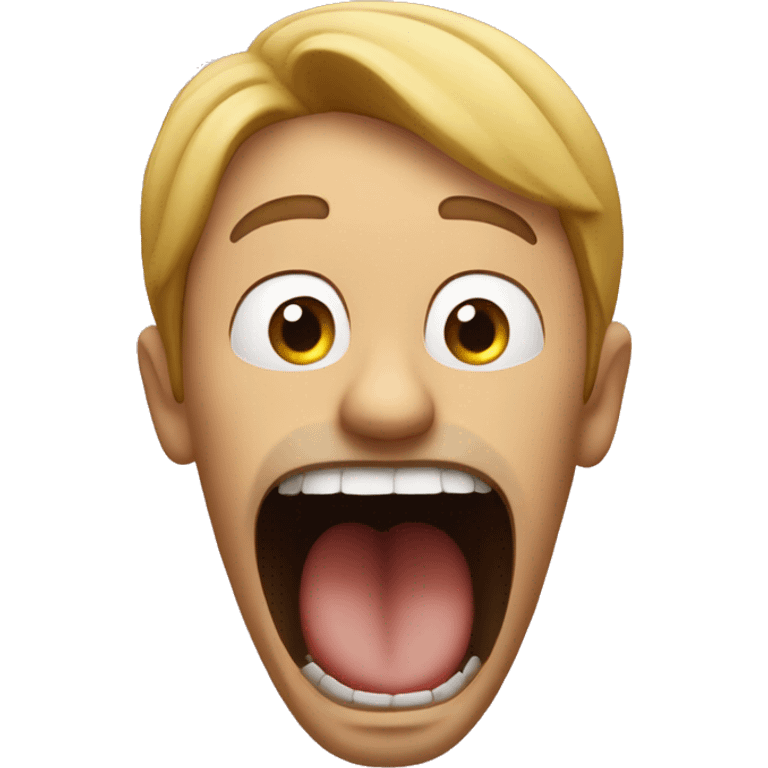 A guy opening mouth and a flies went inside  emoji