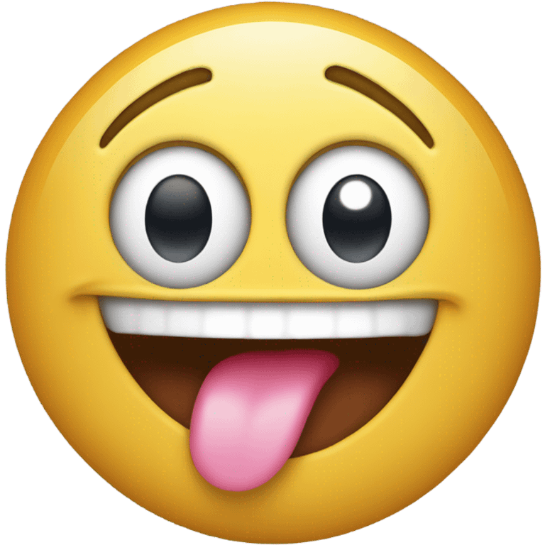 smiling face, tongue out, open ey emoji