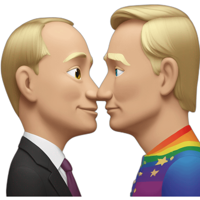 trump-and-putin-kissing,-lgbtq+ friendly, positivity, inclusiveness emoji