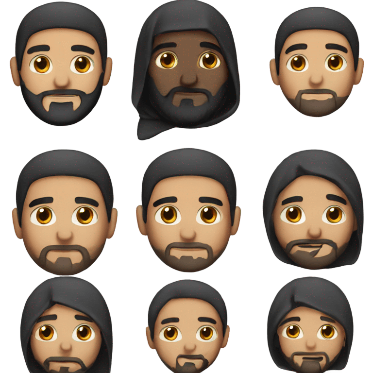 Arab guy with kandoora and black beard emoji