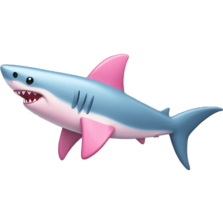 Pink shark with candy cane  emoji