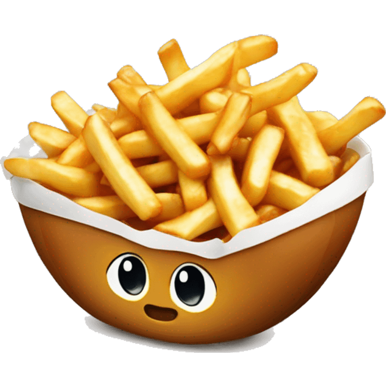 Poutine qui mange une poutine emoji