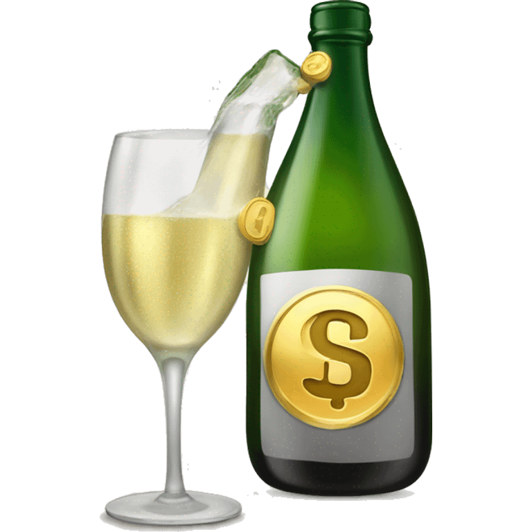 Prosecco and dollars emoji