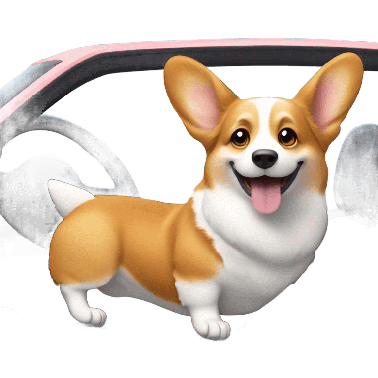 Driving corgi emoji