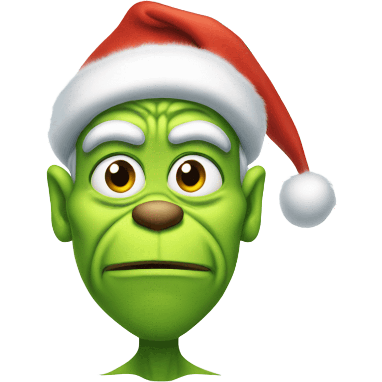 Grinch father with Santa hat emoji