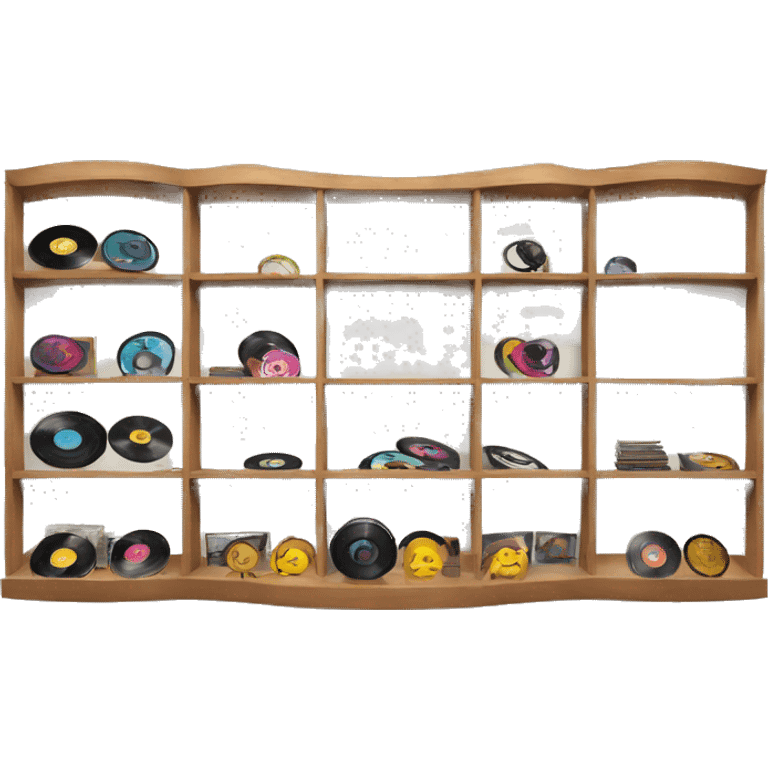 vinyl record display shelf emoji