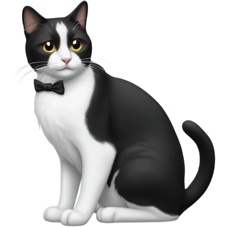 Black and white tuxedo cat  emoji