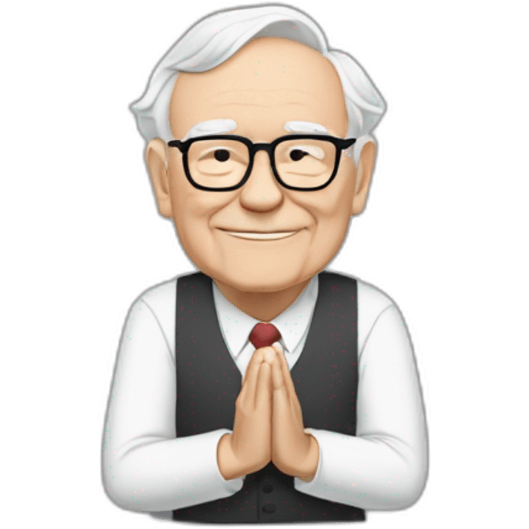 Warren  Buffett doing namaste  emoji