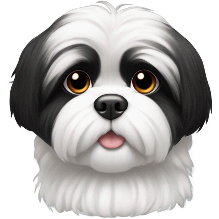 Black and white shi tzu emoji