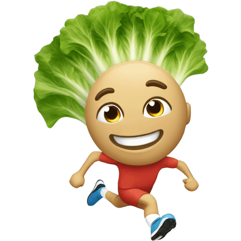 sprinting lettuce joyfully  emoji