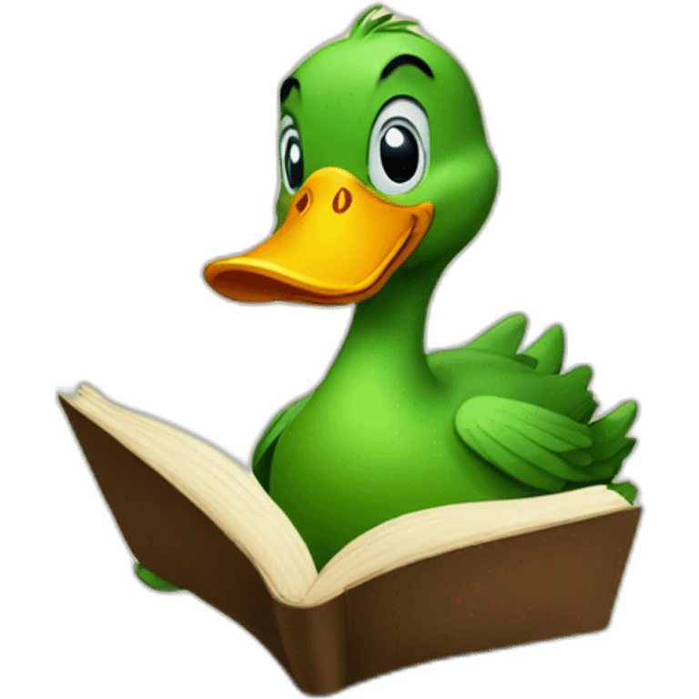 duck reading a book emoji