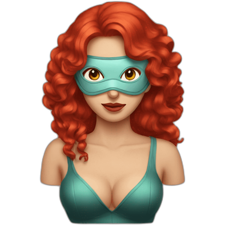 red hair mistress with a mask emoji