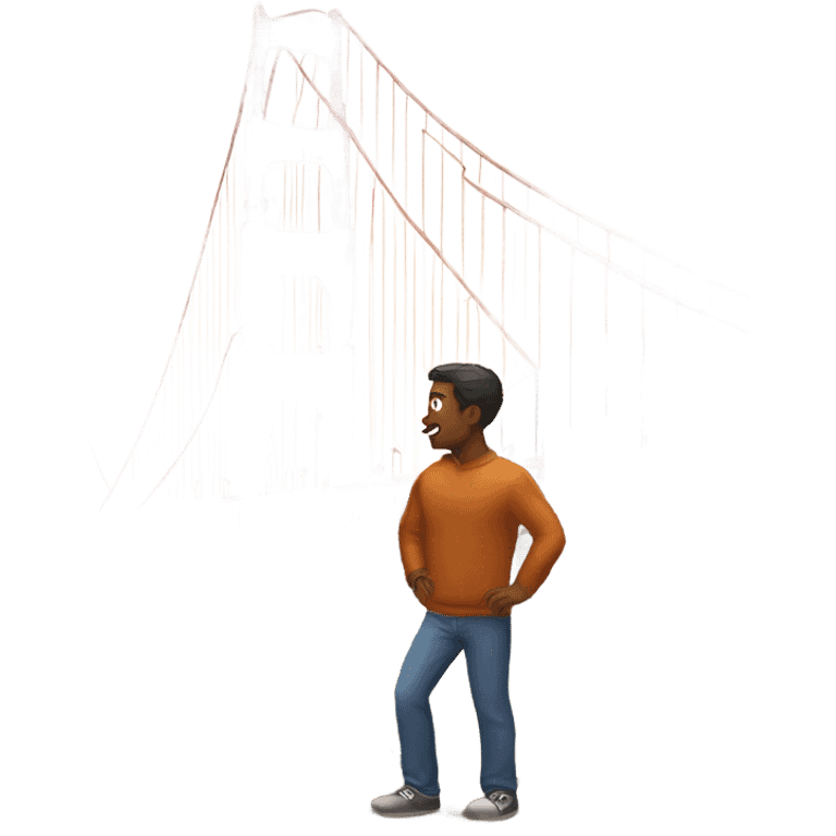 man-below-golden-gate-bridge emoji