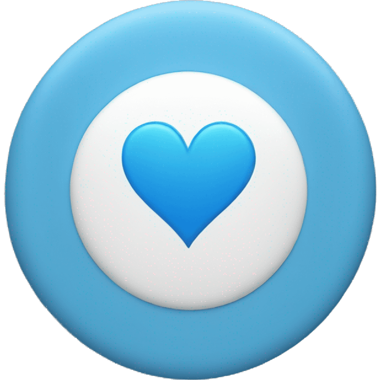 Make a blue circle with a white heart inside emoji