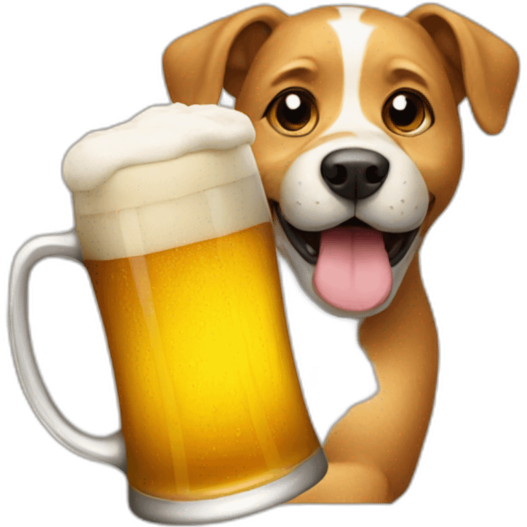 Dog with beer emoji